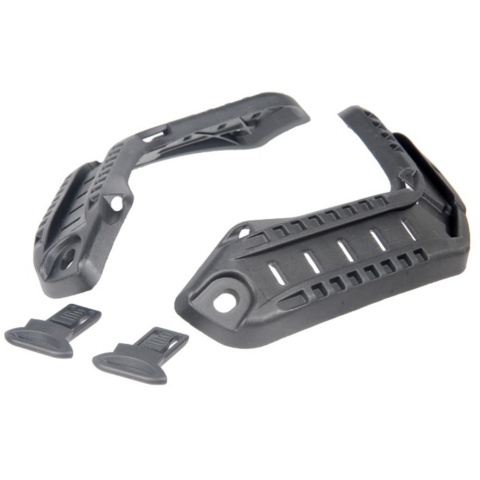 Lancer Tactical Contoured Helmet Polymer Rail Set - BLACK