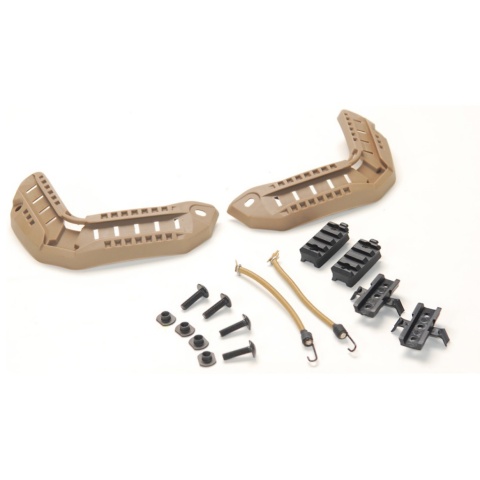 Lancer Tactical Airsoft Polymer Maritime Helmet Rail Set - TAN