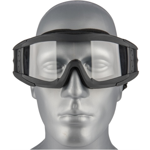 Lancer Tactical Airsoft Polycarbonate Safety Lens Goggles w/ UV400 Lens - BLACK