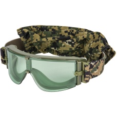 Lancer Tactical Airsoft Frameless Safety Goggles w/ Green Lens - FOREST DIGITAL