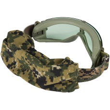 Lancer Tactical Airsoft Frameless Safety Goggles w/ Green Lens - FOREST DIGITAL