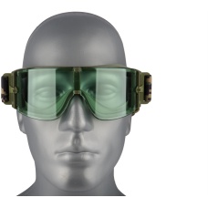 Lancer Tactical Airsoft Frameless Safety Goggles w/ Green Lens - FOREST DIGITAL