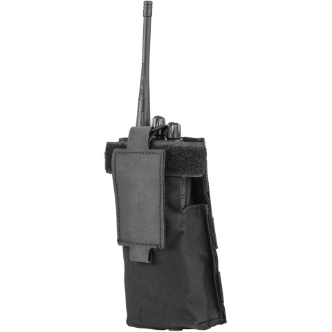 TMC Patrol 500D Cordura Radio Pouch w/ Paracord Lacing - BLACK