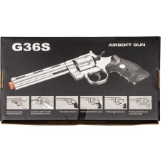 UK Arms Airsoft G36S Spring Revolver Pistol - Silver