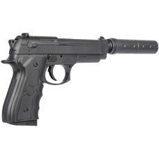 UK Arms G52A M9 Airsoft Spring Pistol w/ Mock Suppressor - BLACK