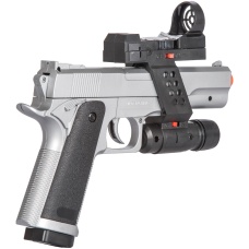 UK Arms M1911 Airsoft Spring Pistol w/ Flashlight, Sight, and Laser