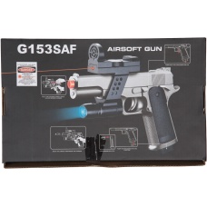 UK Arms M1911 Airsoft Spring Pistol w/ Flashlight, Sight, and Laser