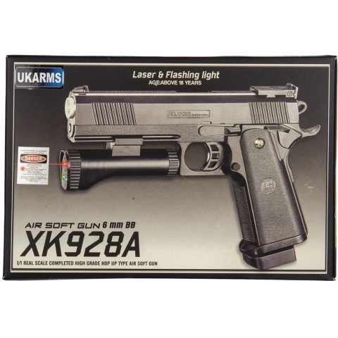Galaxy 1911 Airsoft Spring Handgun w/ Laser - BLACK