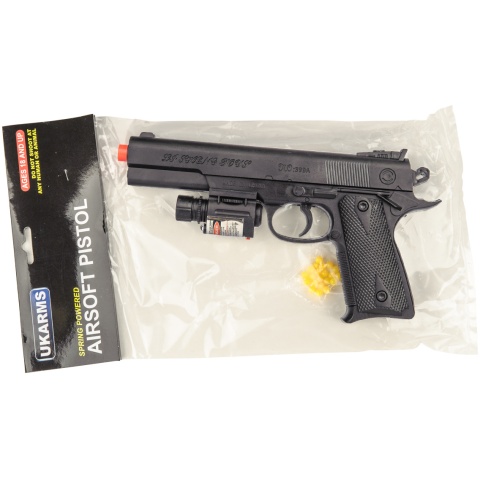 UK Arms P2400 Airsoft Spring Handgun w/ Laser (Color: Black)