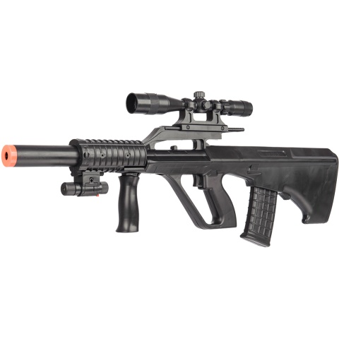 UK Arms P2300 AUG Spring Power Airsoft Rifle w/ Laser and Scope (Color: Black)