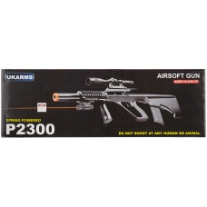 UK Arms P2300 AUG Spring Power Airsoft Rifle w/ Laser and Scope (Color: Black)