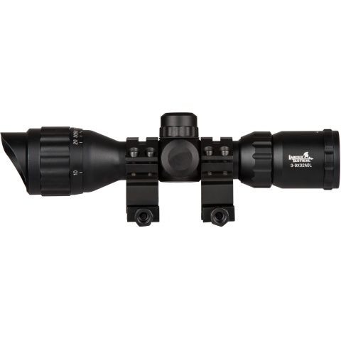 Lancer Tactical 3-9x32 AOL Metal Mil-Dot Rifle Scope - BLACK