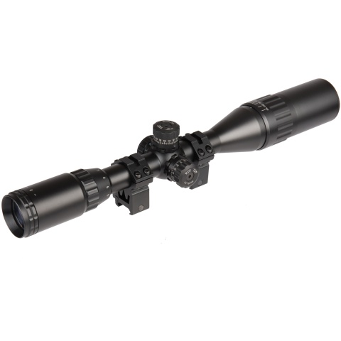 Lancer Tactical 3-12X40 AOL Red/Green/Blue Illuminated Scope (Color: Black)