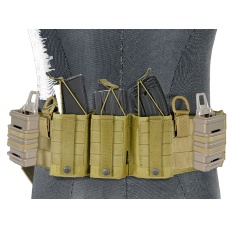 UK Arms Rugged MOLLE MED Heavy Duty Battle Belt w/ Padded Liner - KHAKI