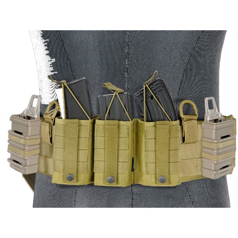 UK Arms Rugged MOLLE MED Heavy Duty Battle Belt w/ Padded Liner - KHAKI