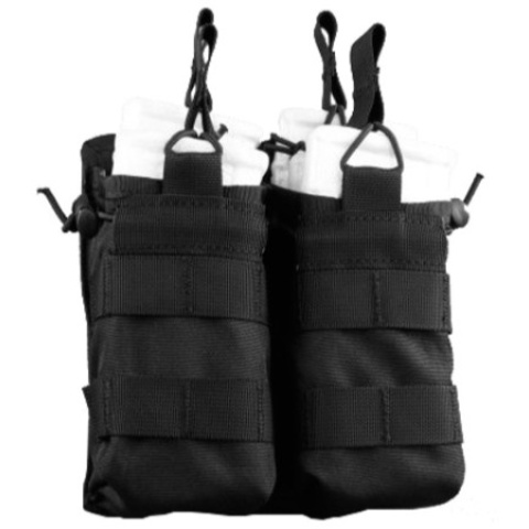 AMA Tactical Airsoft M4 Open top Double Magazine Pouch - BLACK