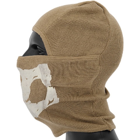 AMA Tactical Winter Glow-in-Dark Skull Balaclava - DARK EARTH