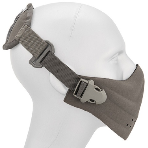 AMA Tactical Hard Foam Neoprene Half Face Mask - GRAY