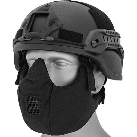 AMA Tactical V5 Conquerors Lower Face Mask - BLACK