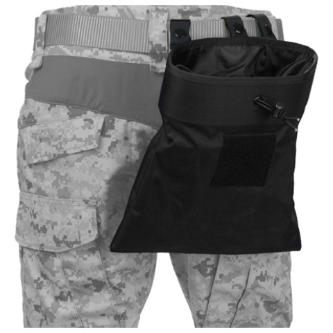 Lancer Tactical Airsoft Nylon Large Foldable Dump Pouch - BLACK