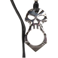 Element Metal Two Sided Skull w/ Paracord Rope - BLACK