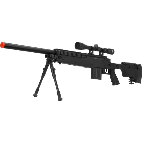 Well MB4406D Sniper Rifle W/ Folding Stock Bipod & Scope - BLACK