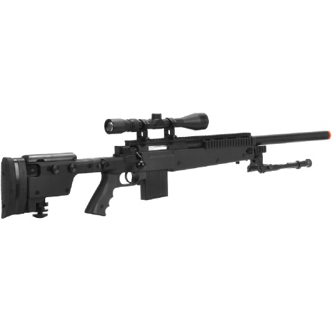 Well MB4406D Sniper Rifle W/ Folding Stock Bipod & Scope - BLACK