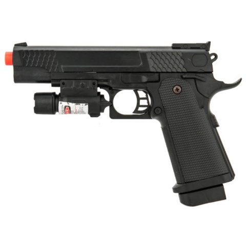 UK Arms Airsoft P2002B Spring Powered Pistol w/ Laser - BLACK