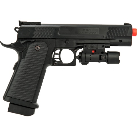 UK Arms Airsoft P2002B Spring Powered Pistol w/ Laser - BLACK