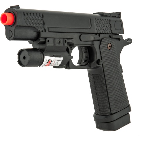 UK Arms Airsoft P2002B Spring Powered Pistol w/ Laser - BLACK