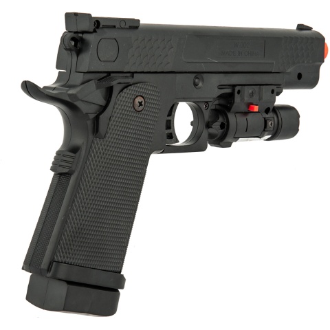 UK Arms Airsoft P2002B Spring Powered Pistol w/ Laser - BLACK