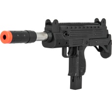 UK Arms Airsoft Spring Uzi Submachine Gun w/ Laser Sight - BLACK
