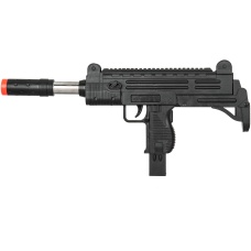 UK Arms Airsoft Spring Uzi Submachine Gun w/ Laser Sight - BLACK