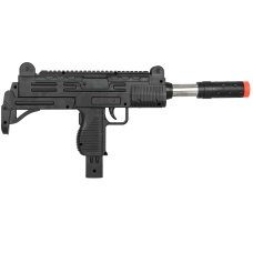 UK Arms Airsoft Spring Uzi Submachine Gun w/ Laser Sight - BLACK