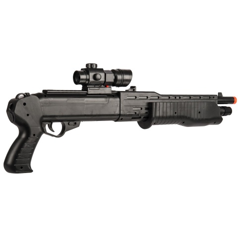 UK Arms P2302 Pump Action Airsoft Shotgun w/ Mock Laser Scope (Color: Black)