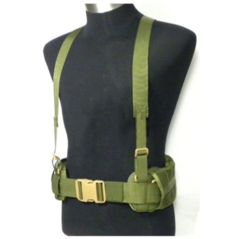 AMA MOLLE EG Style MLCS Gen II Belt w/ Suspenders - OLIVE DRAB