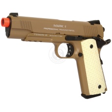 KWA Full Metal M1911 MKII PTP Gas Blowback Pistol w/ Railed Frame in Desert Tan