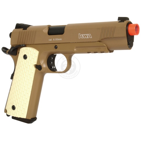 KWA Full Metal M1911 MKII PTP Gas Blowback Pistol w/ Railed Frame in Desert Tan