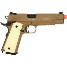 KWA Full Metal M1911 MKII PTP Gas Blowback Pistol w/ Railed Frame in Desert Tan