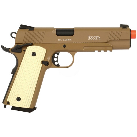 KWA Full Metal M1911 MKII PTP Gas Blowback Pistol w/ Railed Frame in Desert Tan