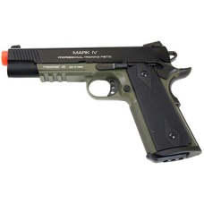 KWA Full Metal M1911 MKIV PTP Gas Blowback Pistol w/ Railed Frame in OD Green