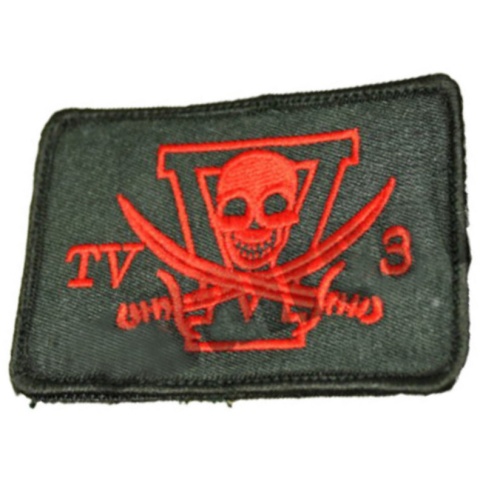AMA Airsoft NSW Hook and Loop Embroided Patch - BLACK/RED