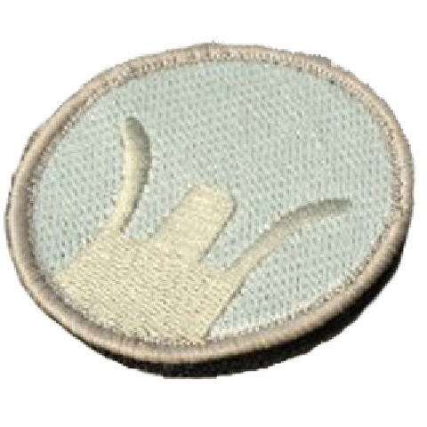 AMA Airsoft Military Hook and Loop Patch - Front Sight - TAN