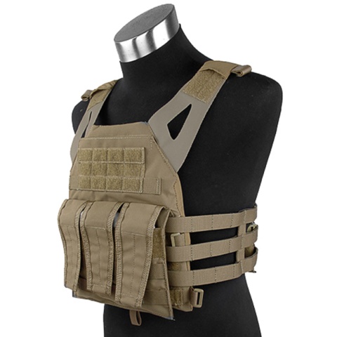 AMA 1000D Tactical Vest Dummy Plates Mag Pouches - COYOTE BROWN