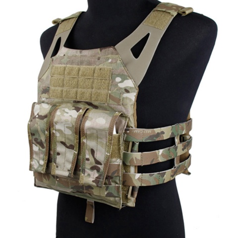 AMA Airsoft 1000D Plate Carrier w/ Dummy Plates Mag Pouches - CAMO