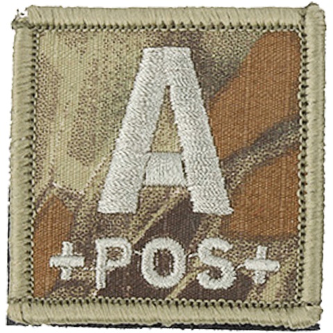 AMA Embroidered Blood Type A Pos Hook and Loop Morale Patch - MAD