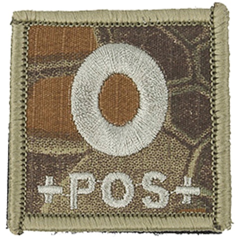 AMA Embroidered Blood Type O Pos Hook and Loop Morale Patch - MAD
