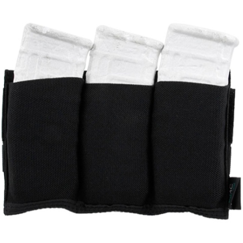 AMA Triple Magazine Pouch Open w/ MOLLE Attachment - BLACK
