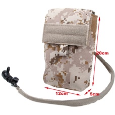 AMA 500D Nylon 27 oz Hydration Pouch w/ MOLLE Straps - DESERT DIGITAL