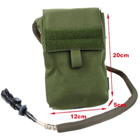 AMA 500D Nylon 27 oz Hydration Pouch w/ MOLLE Straps - OLIVE DRAB GREEN